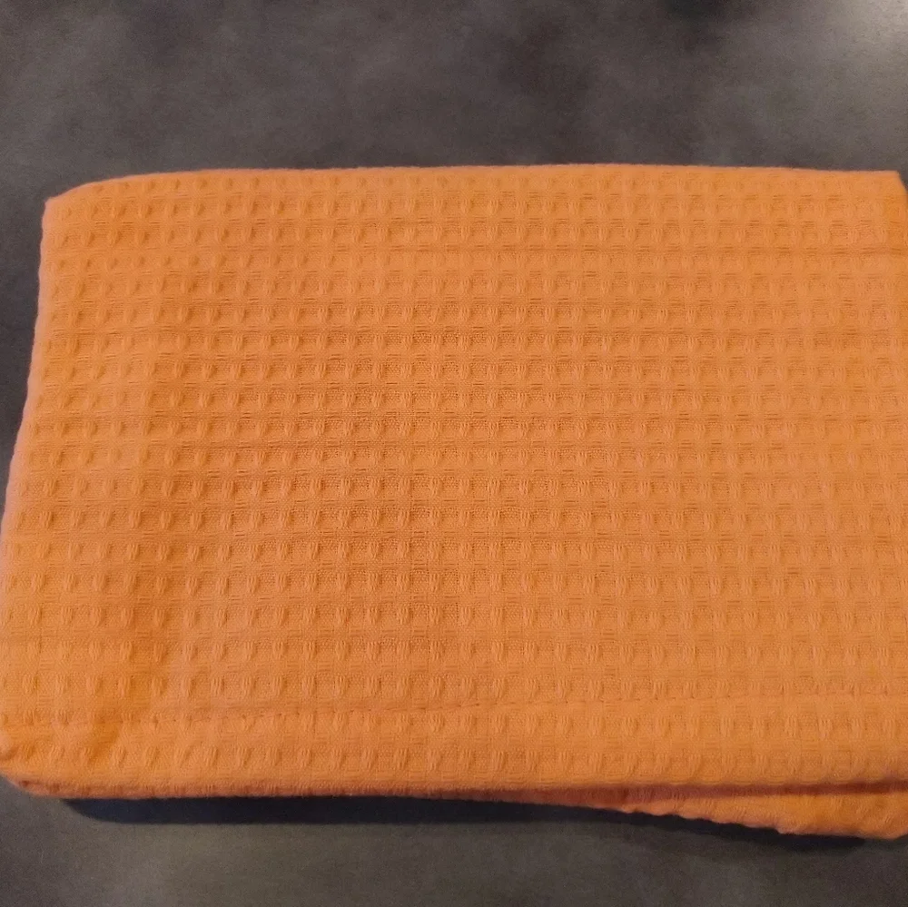 New Orange Spacific Essentials Waffle Cosmetic Bag Monogrammed with JLJ